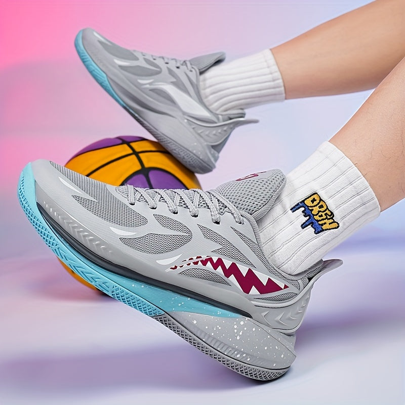 CloudRise Elite court shoe in gray, white and burgundy, worn by a player.
