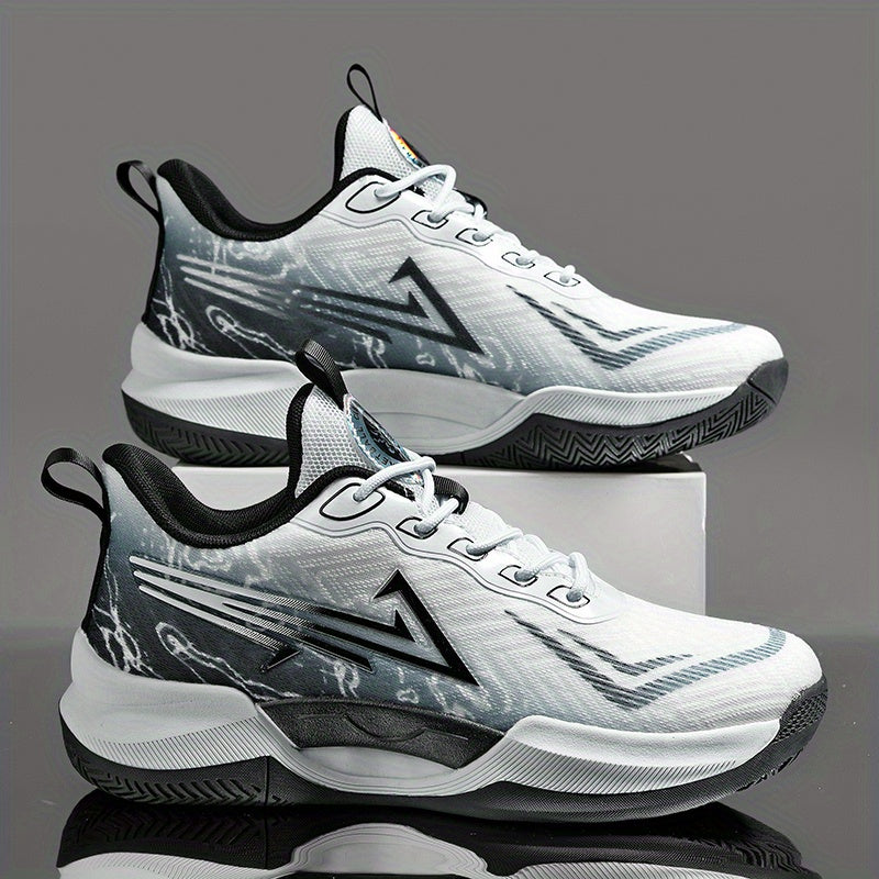 PinkWave Runner court shoe in white and black, pair of shoes.