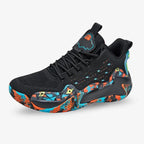 BF DynaDunk Volleyball & Basketball Shoes with Complimentary Socks in Black/Orange.