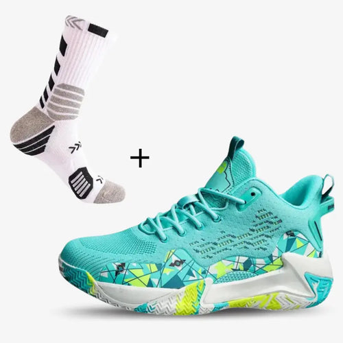 BF DynaDunk Volleyball & Basketball Shoes with Complimentary Socks in Baby Green. [color=Baby Green]