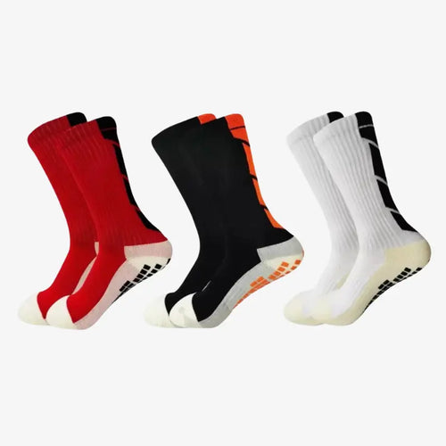 Set of 3 Pairs of Medium-Cut Non-Slip Sports Socks, product detail.