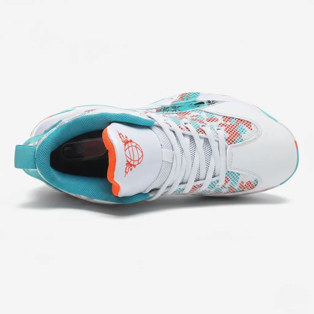 Vivazz Original Graphite Sneakers for Volleyball and Basketball, included shoe detail in Orange.