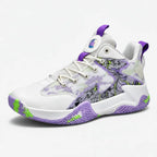 BF Graphite 3.0+ Volleyball and Basketball Shoes with Complimentary Socks in White/Purple.