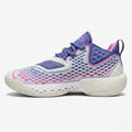 Elite Court court shoe in lavender, pink and white, side view.