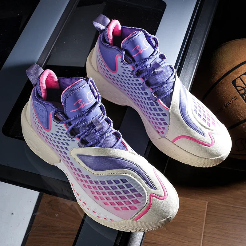 Elite Court court shoe in lavender, pink and white, pair of shoes.