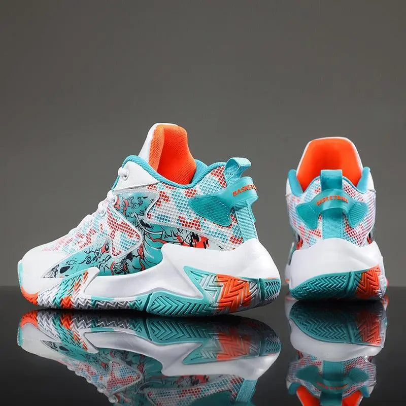 Vivazz Original Graphite Sneakers for Volleyball and Basketball, included shoe detail in Orange.
