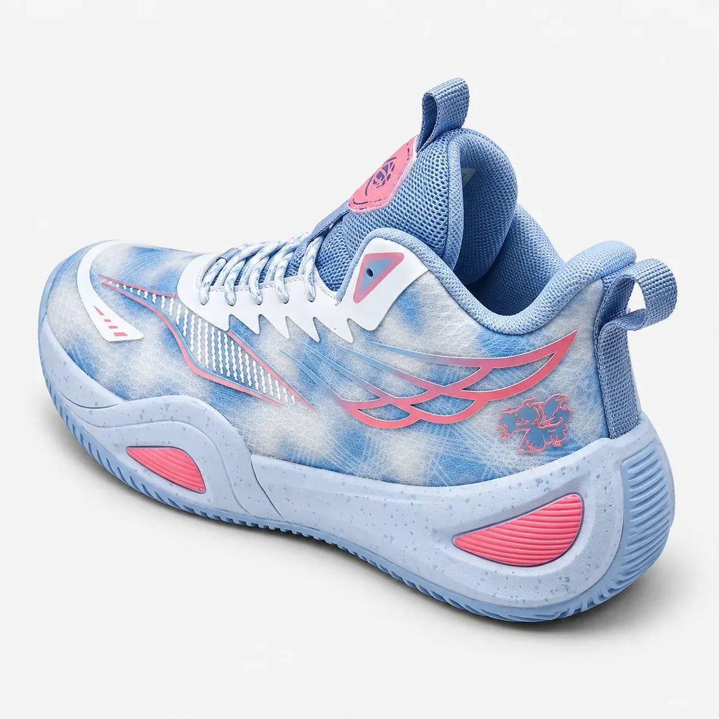 Vivazz DunkX Volleyball Shoes — Rear three-quarter view — color=blue