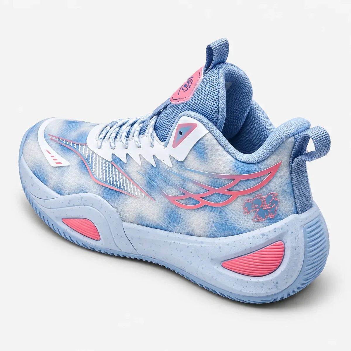 Vivazz DunkX Volleyball Shoes — Rear three-quarter view — color=blue