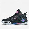 TurboGrid 24 court shoe in black with pink accents, side view.