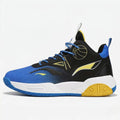 VortexPulse Pro court shoe in blue, black and yellow, side view.