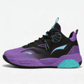 VortexPulse Pro court shoe in purple, black and turquoise, side view.